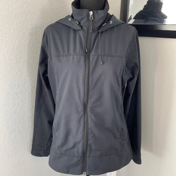 MARMOT Black Full Zip Hooded SoftShell Windbreaker Jacket Coat Large - Picture 2 of 10